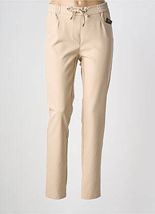 Pantalon slim taille élastique taille normale beige FRANK WALDER femme
