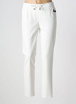 Pantalon slim taille élastique taille normale blanc FRANK WALDER femme