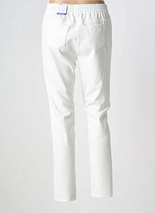 Pantalon slim taille élastique taille normale blanc FRANK WALDER femme
