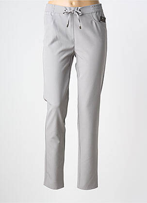 Pantalon slim taille élastique taille normale gris FRANK WALDER femme