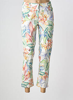 Pantalon 7/8 fermeture zippée sous rabat boutonné taille normale blanc GUY DUBOUIS femme