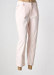 Pantalon 7/8 fermeture zippée sous rabat boutonné taille normale rose ANNA MONTANA femme