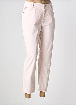 Pantalon 7/8 fermeture zippée sous rabat boutonné taille normale rose ANNA MONTANA femme