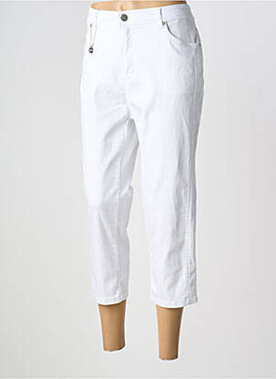 Pantacourt stretch taille normale blanc ANNA MONTANA femme