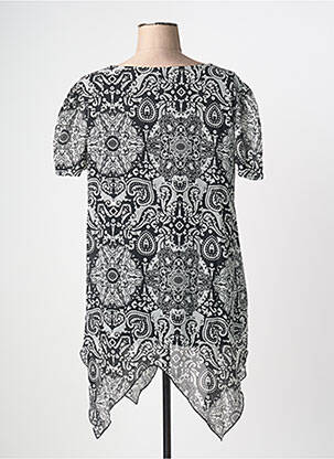 Top imprimé fantaisie manches courtes noir SHEEGO femme