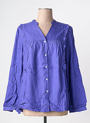 Chemisier coupe droite manches longues violet SHEEGO femme