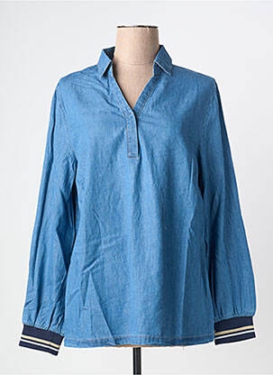 Blouse manches longues manches longues bleu SHEEGO femme