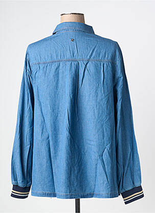 Blouse manches longues manches longues bleu SHEEGO femme