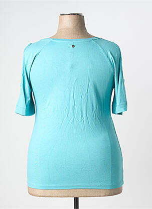 Top tissage jersey manches courtes bleu SHEEGO femme