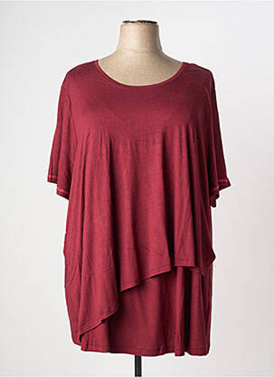 T-shirt coupe droite manches courtes rouge SHEEGO femme