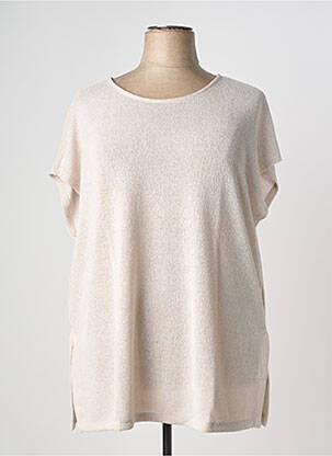 Top stretch manches courtes beige SHEEGO femme