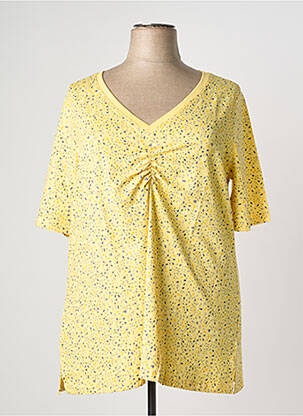 Top tissage jersey manches courtes jaune SHEEGO femme