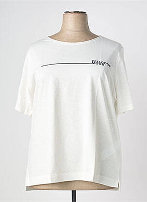 T-shirt coupe droite manches courtes blanc TRIANGLE femme