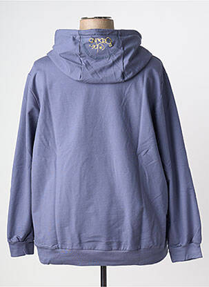 Sweat-shirt à capuche stretch manches longues bleu SHEEGO femme