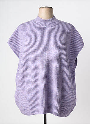 Pull tissage chiné sans manche violet SHEEGO femme