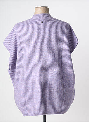 Pull tissage chiné sans manche violet SHEEGO femme