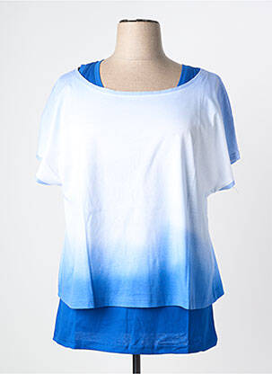 T-shirt stretch manches courtes bleu SHEEGO femme
