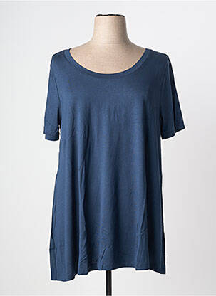 T-shirt col rond manches courtes bleu SHEEGO femme
