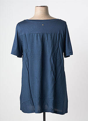 T-shirt col rond manches courtes bleu SHEEGO femme