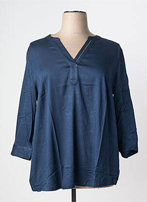 Blouse manches longues manches longues bleu SHEEGO femme