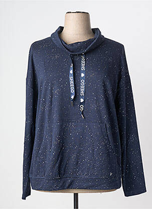 Sweat-shirt stretch manches longues bleu SHEEGO femme
