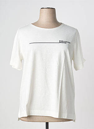 T-shirt coupe droite manches courtes blanc TRIANGLE femme