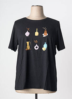 T-shirt sérigraphie manches courtes noir TOM TAILOR femme