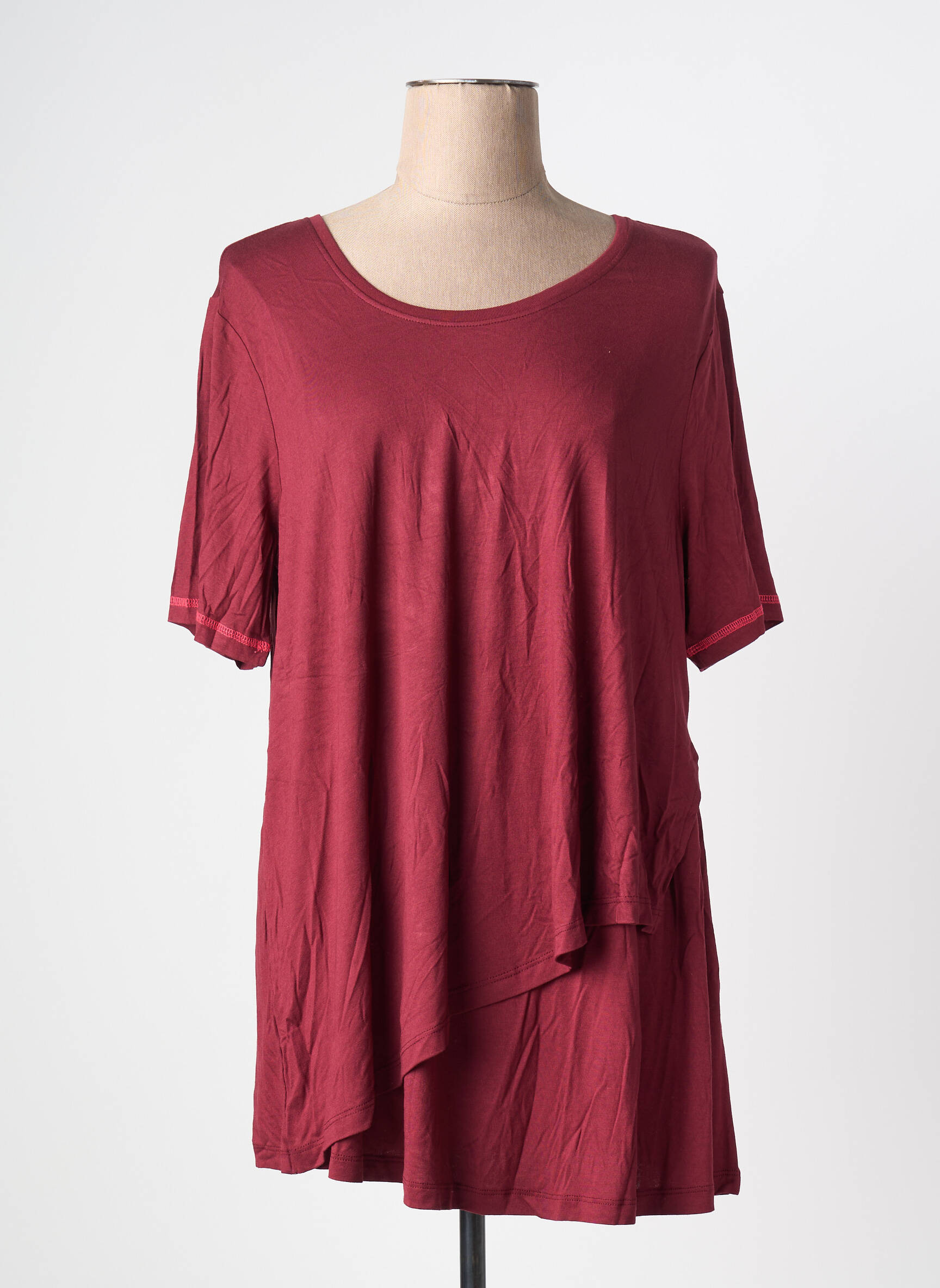 Top stretch manches courtes rouge SHEEGO femme