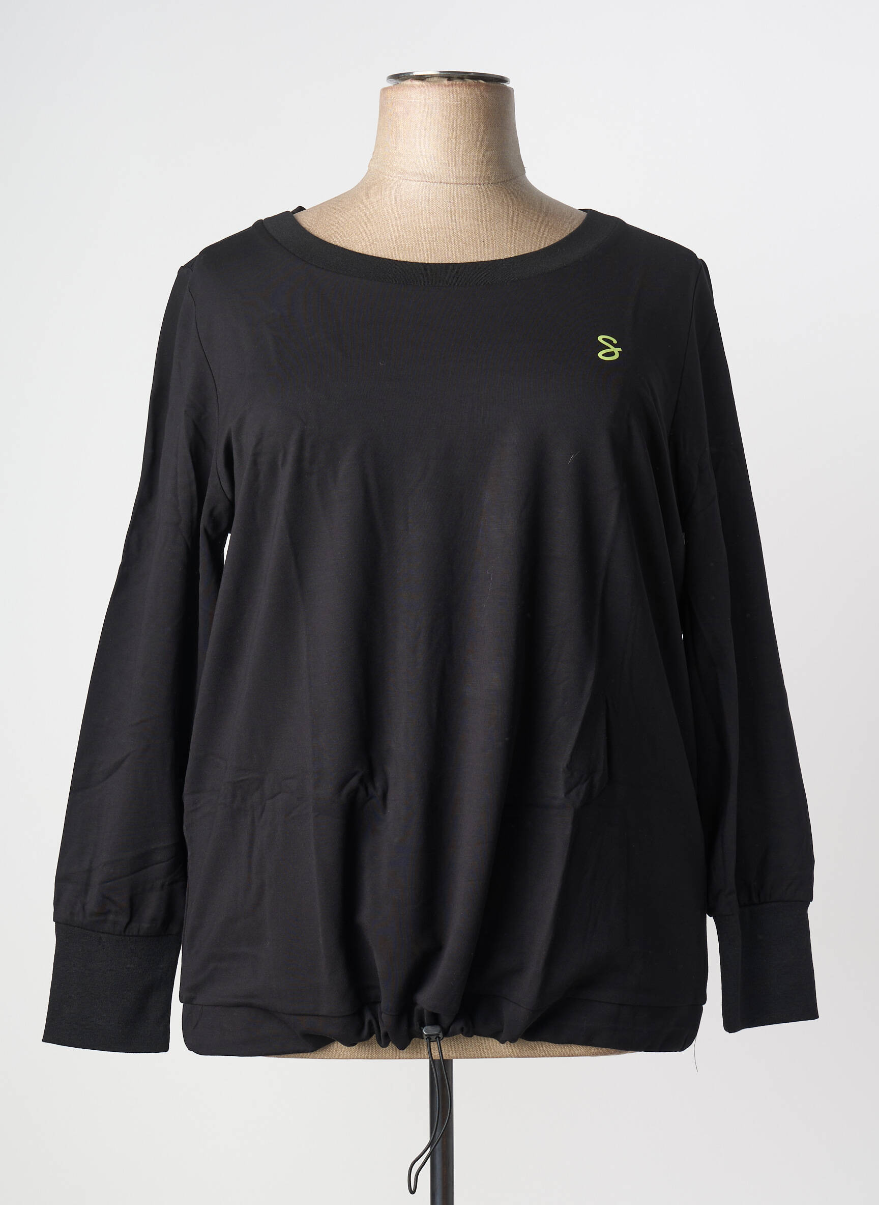 Sweat-shirt maille semi-opaque manches longues noir SHEEGO femme