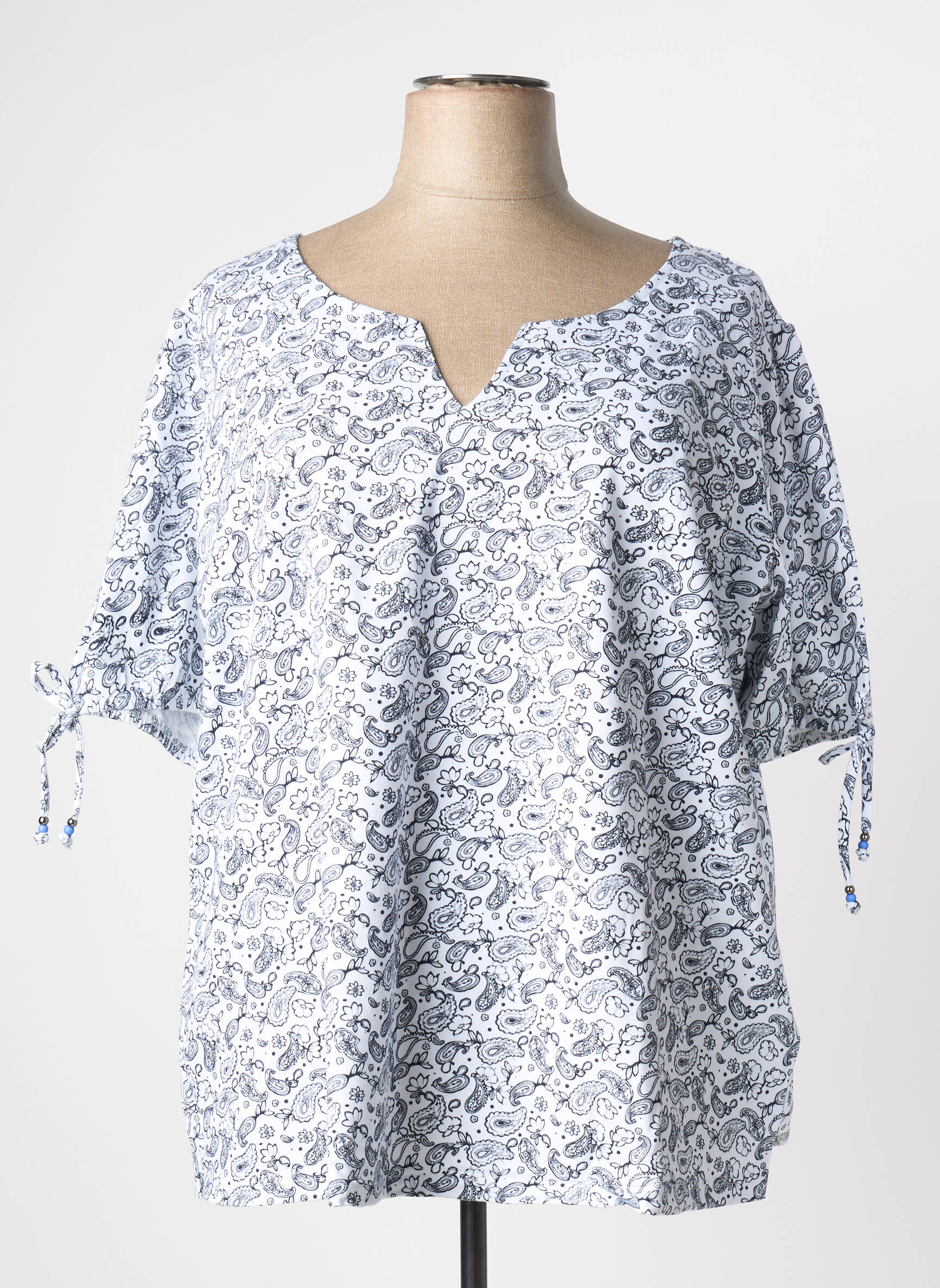 Top stretch manches courtes blanc SHEEGO femme