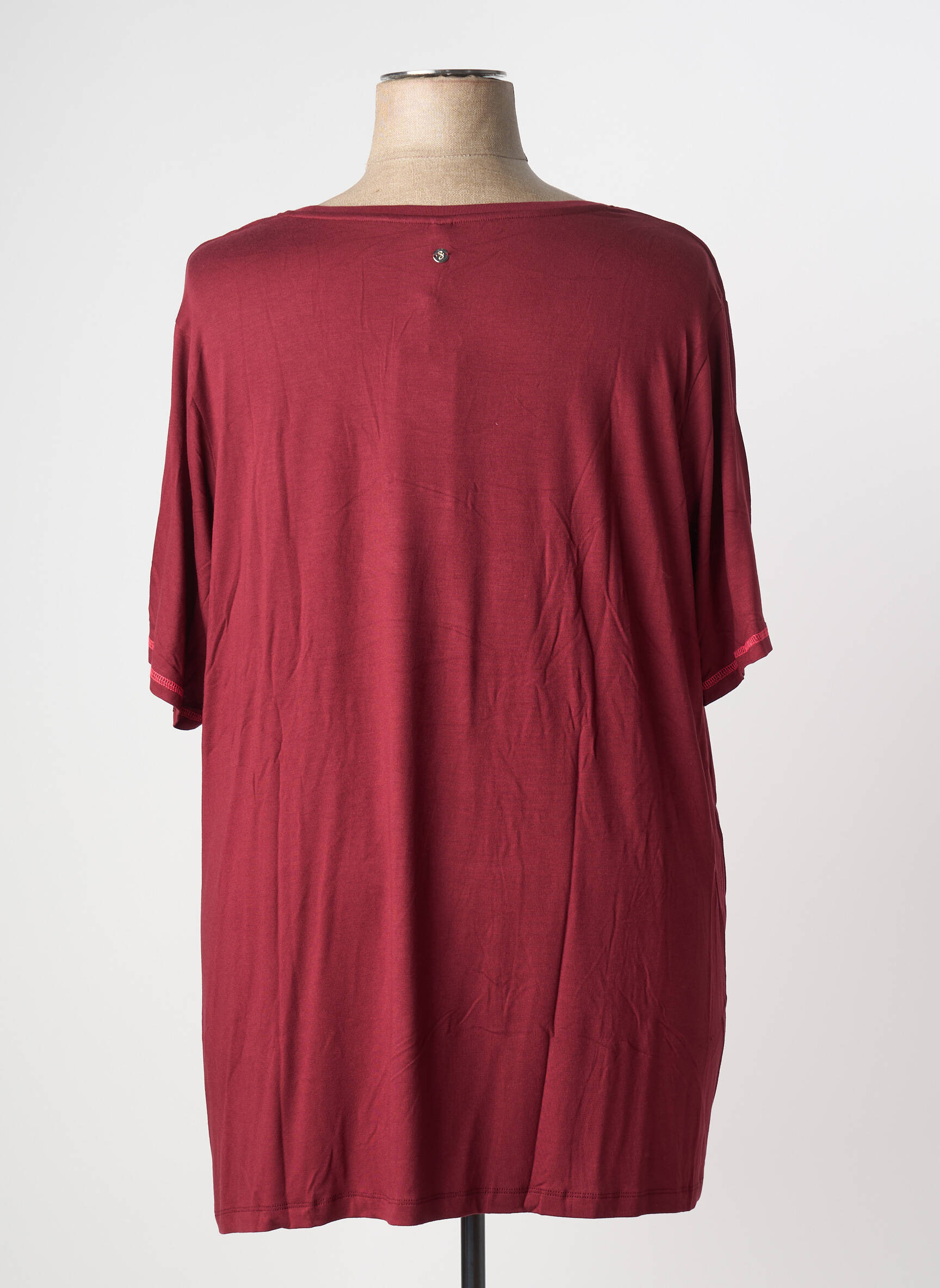 T-shirt coupe droite manches courtes rouge SHEEGO femme