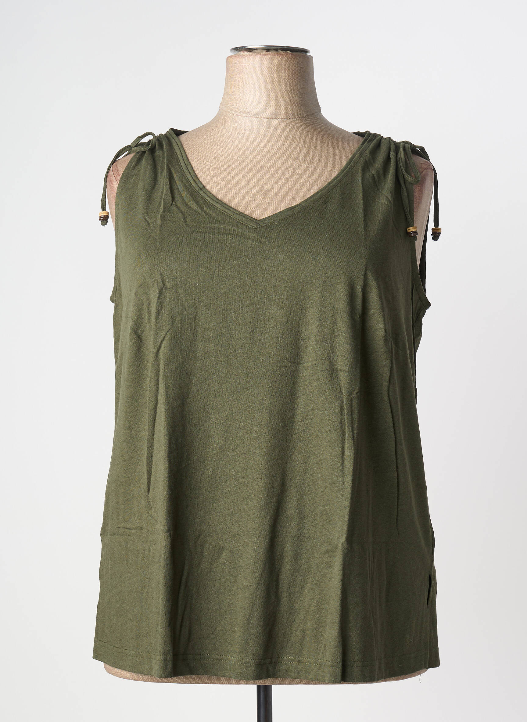 Top stretch sans manche vert SHEEGO femme