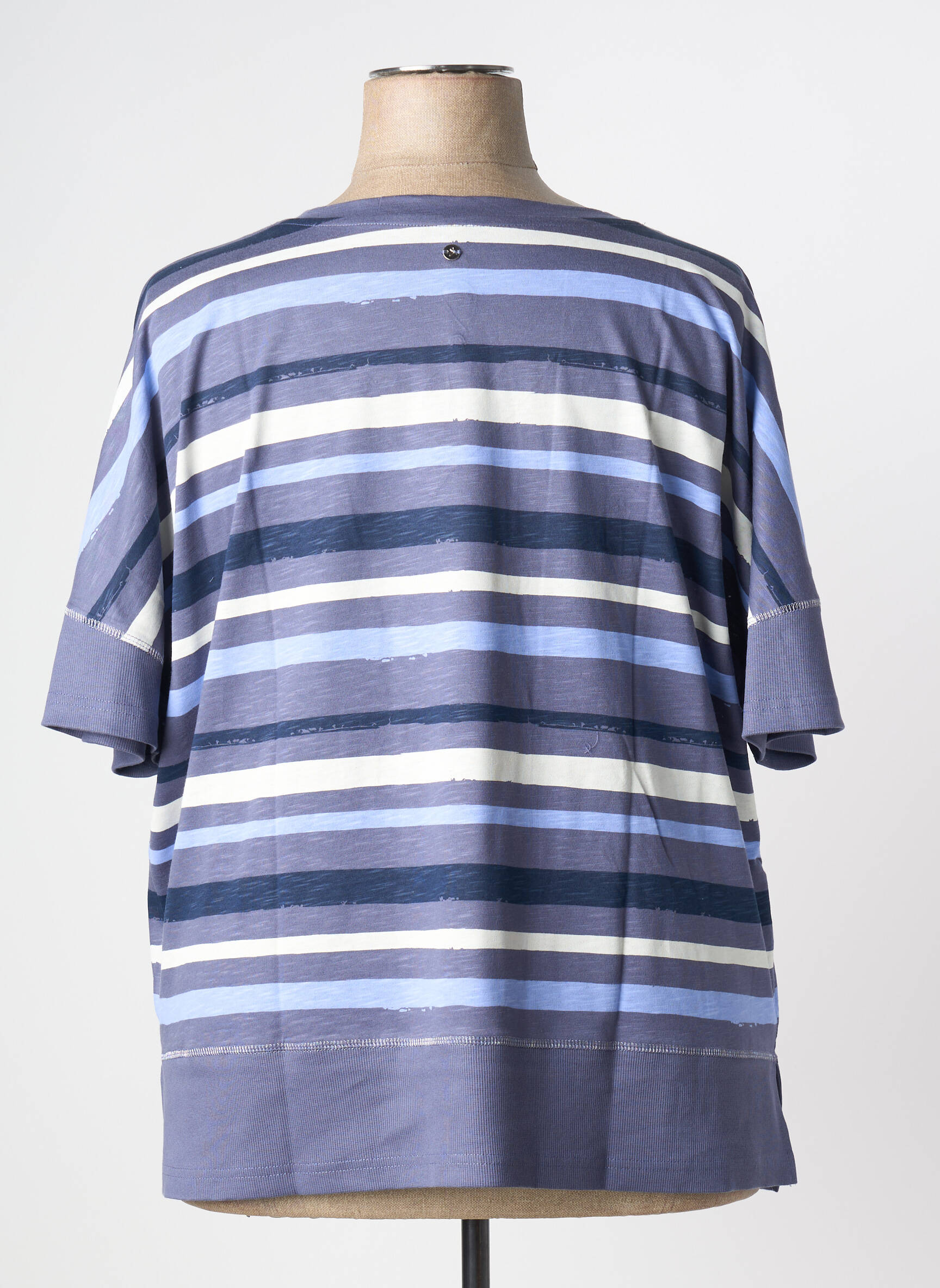 Top stretch manches courtes bleu SHEEGO femme