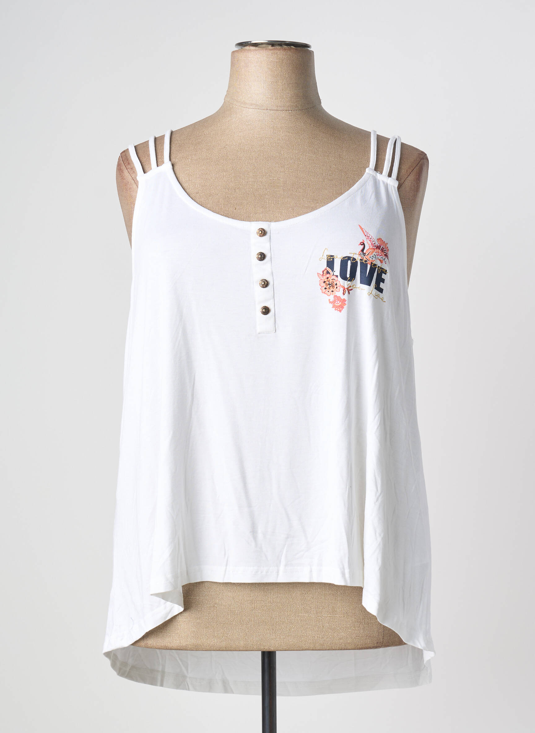 Top stretch sans manche blanc SHEEGO femme