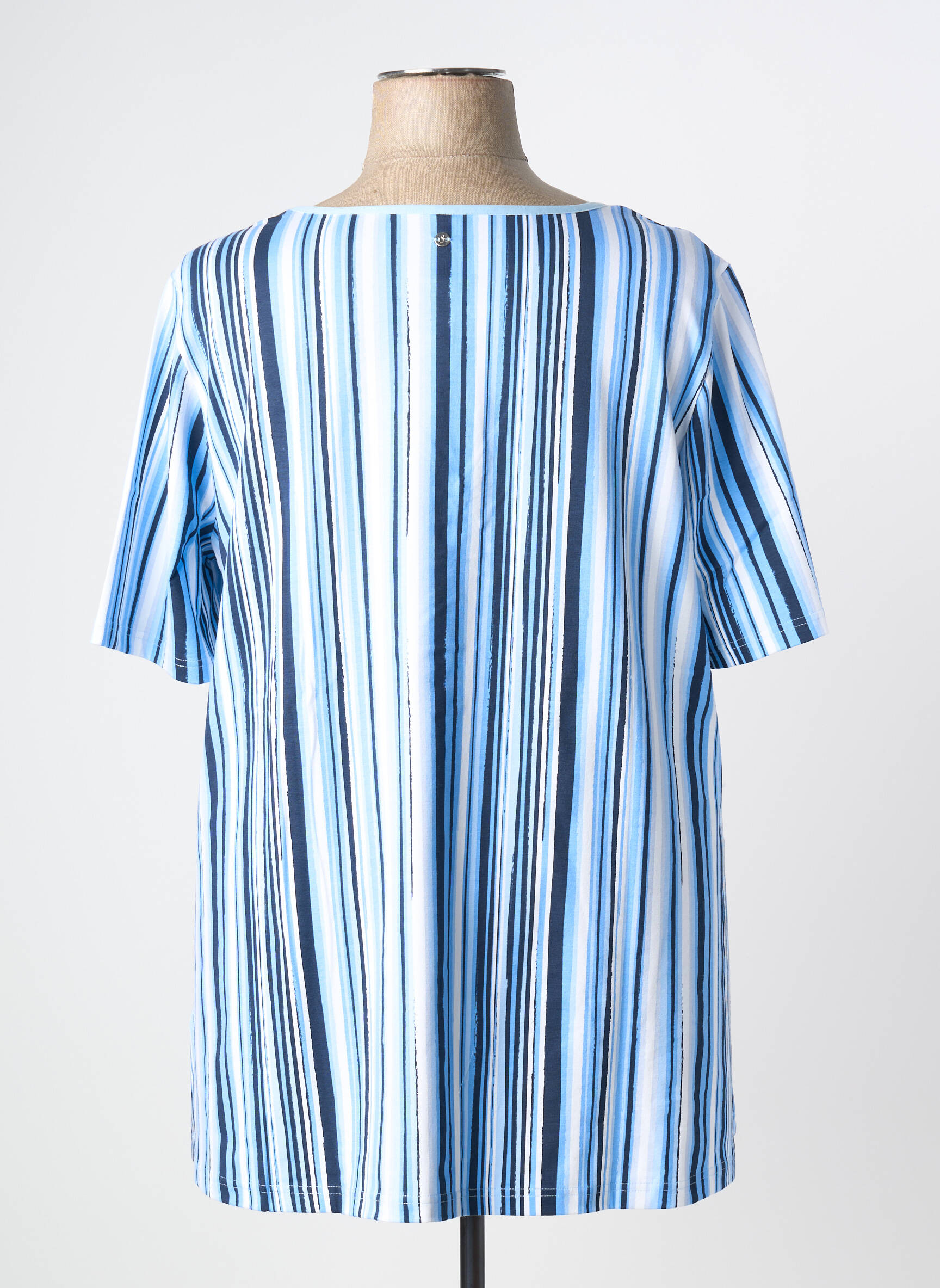 Top stretch manches courtes bleu SHEEGO femme