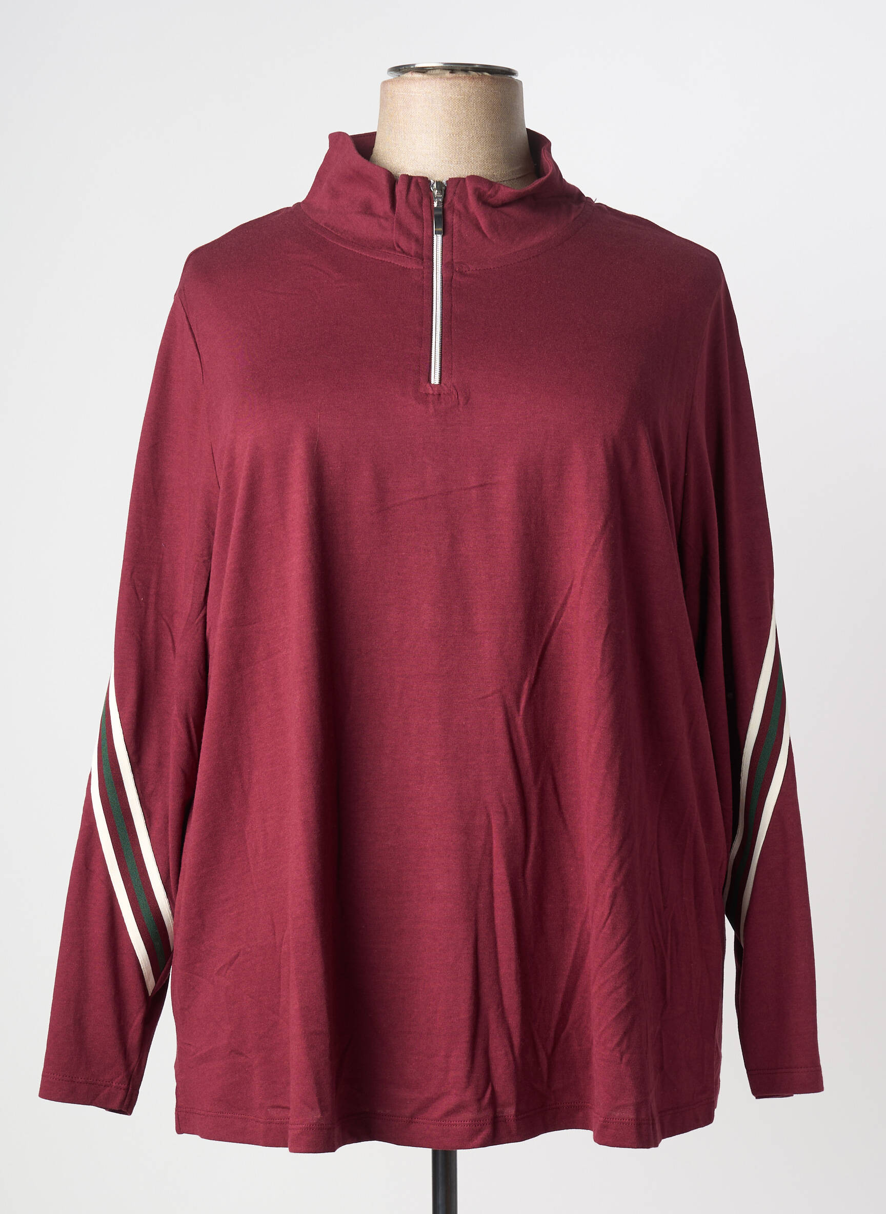 Sweat-shirt stretch manches longues rouge SHEEGO femme