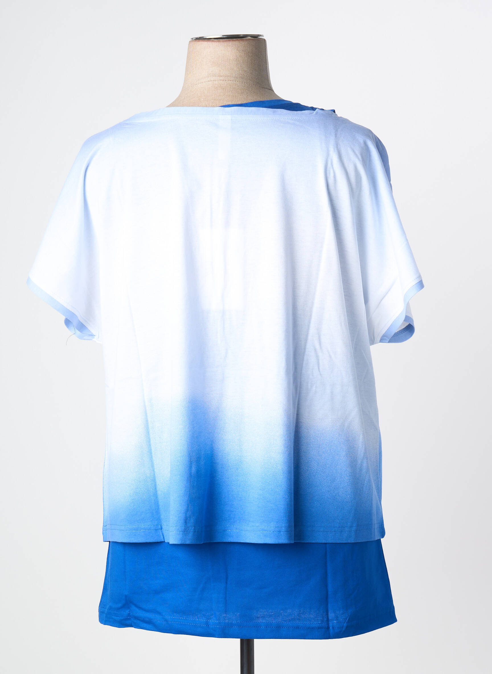 T-shirt stretch manches courtes bleu SHEEGO femme