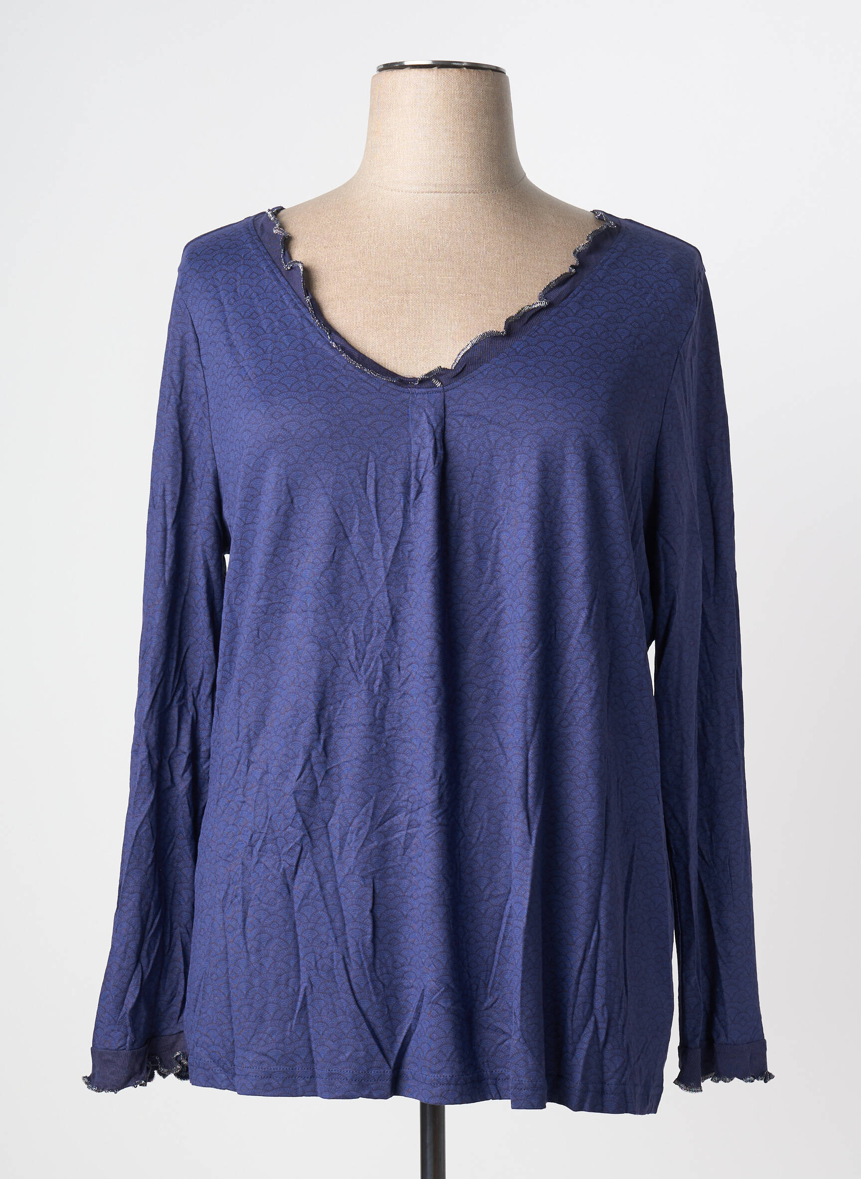 Top manches longues manches longues bleu SHEEGO femme