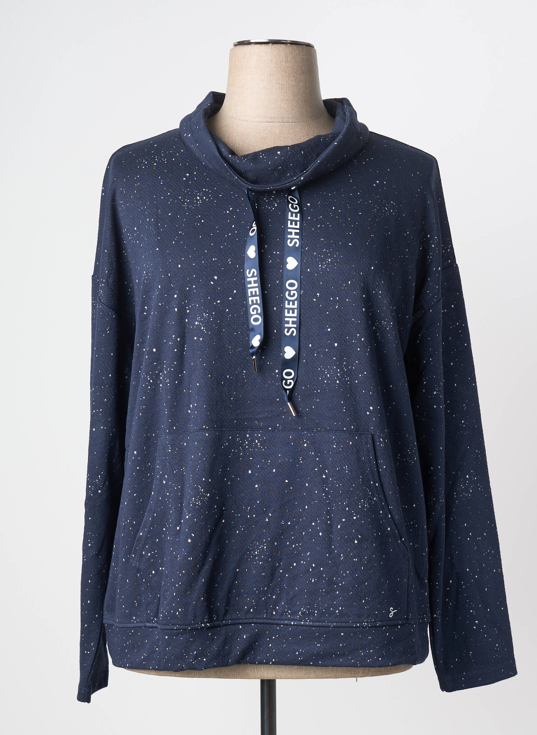 Sweat-shirt stretch manches longues bleu SHEEGO femme