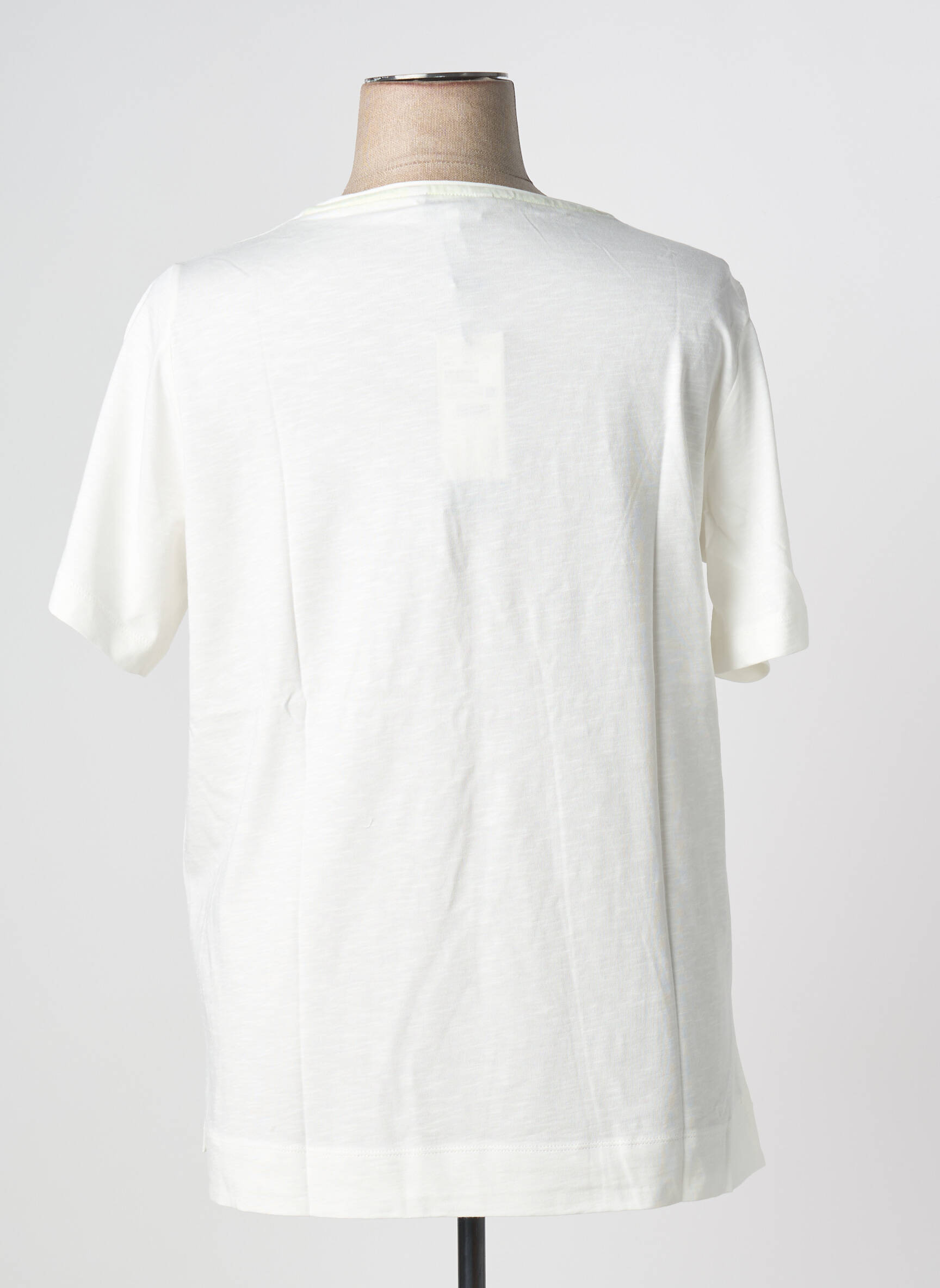 T-shirt coupe droite manches courtes blanc TRIANGLE femme