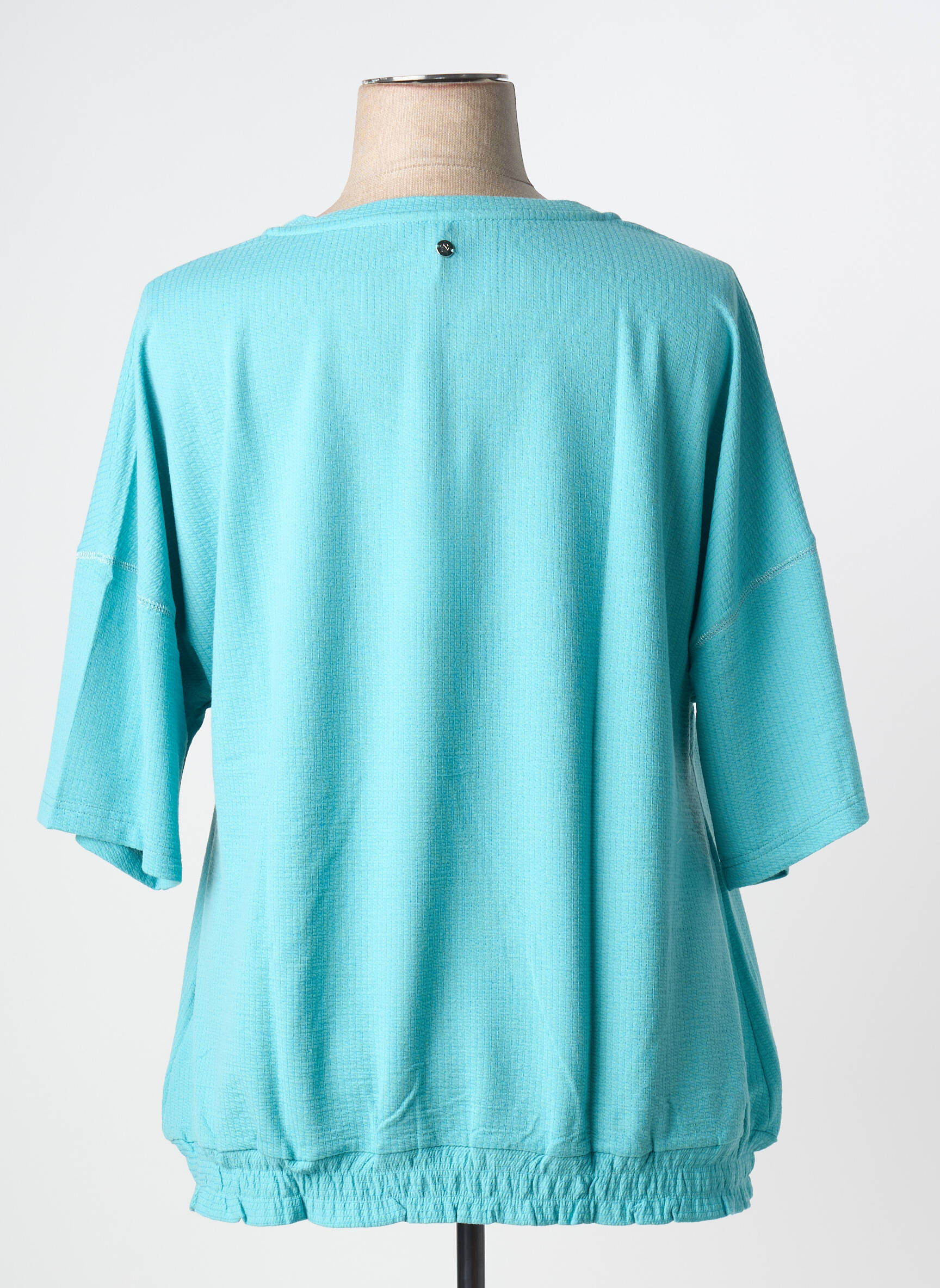 Top stretch manches 3/4 bleu SHEEGO femme