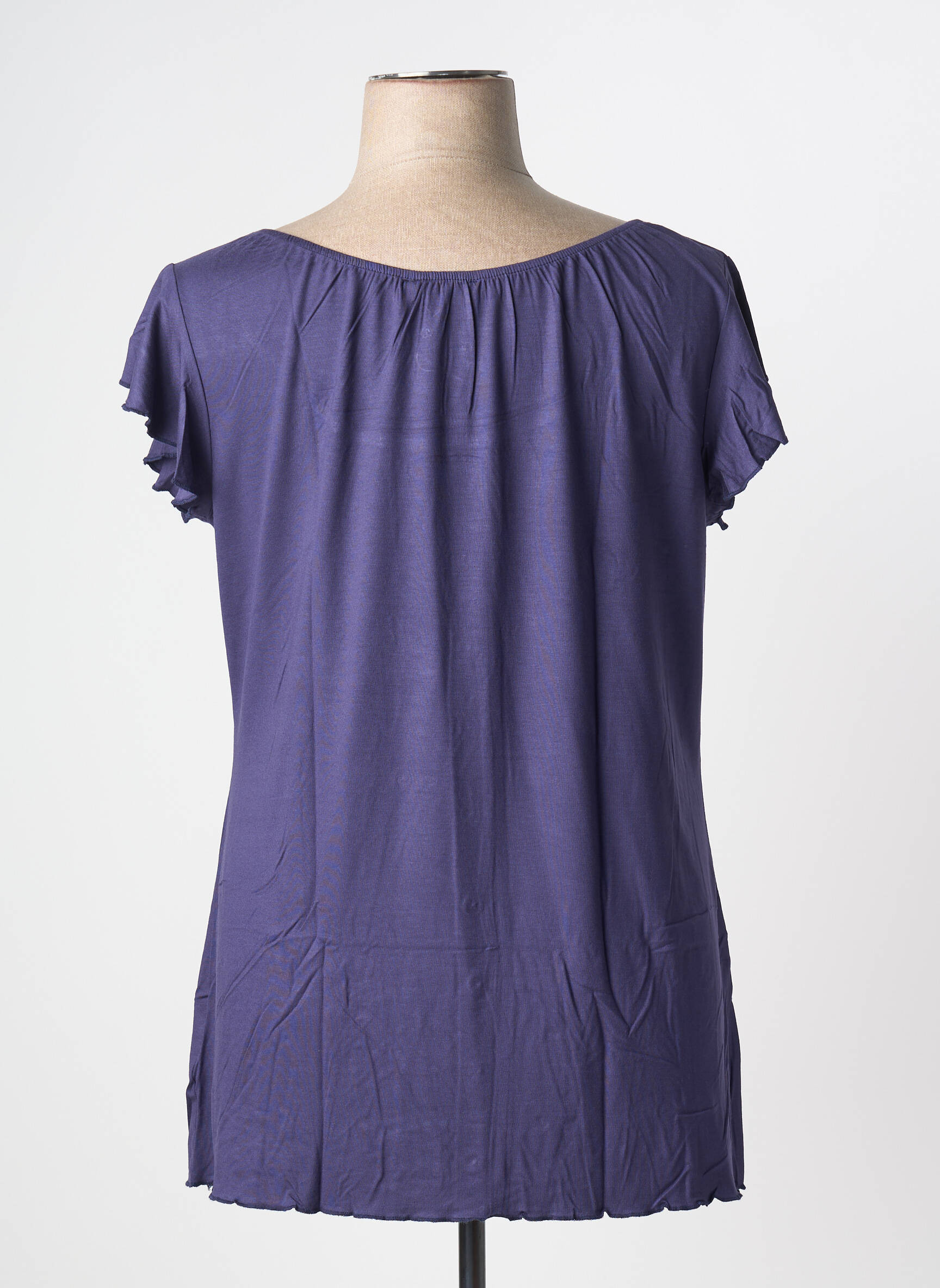 Top stretch manches courtes bleu SHEEGO femme