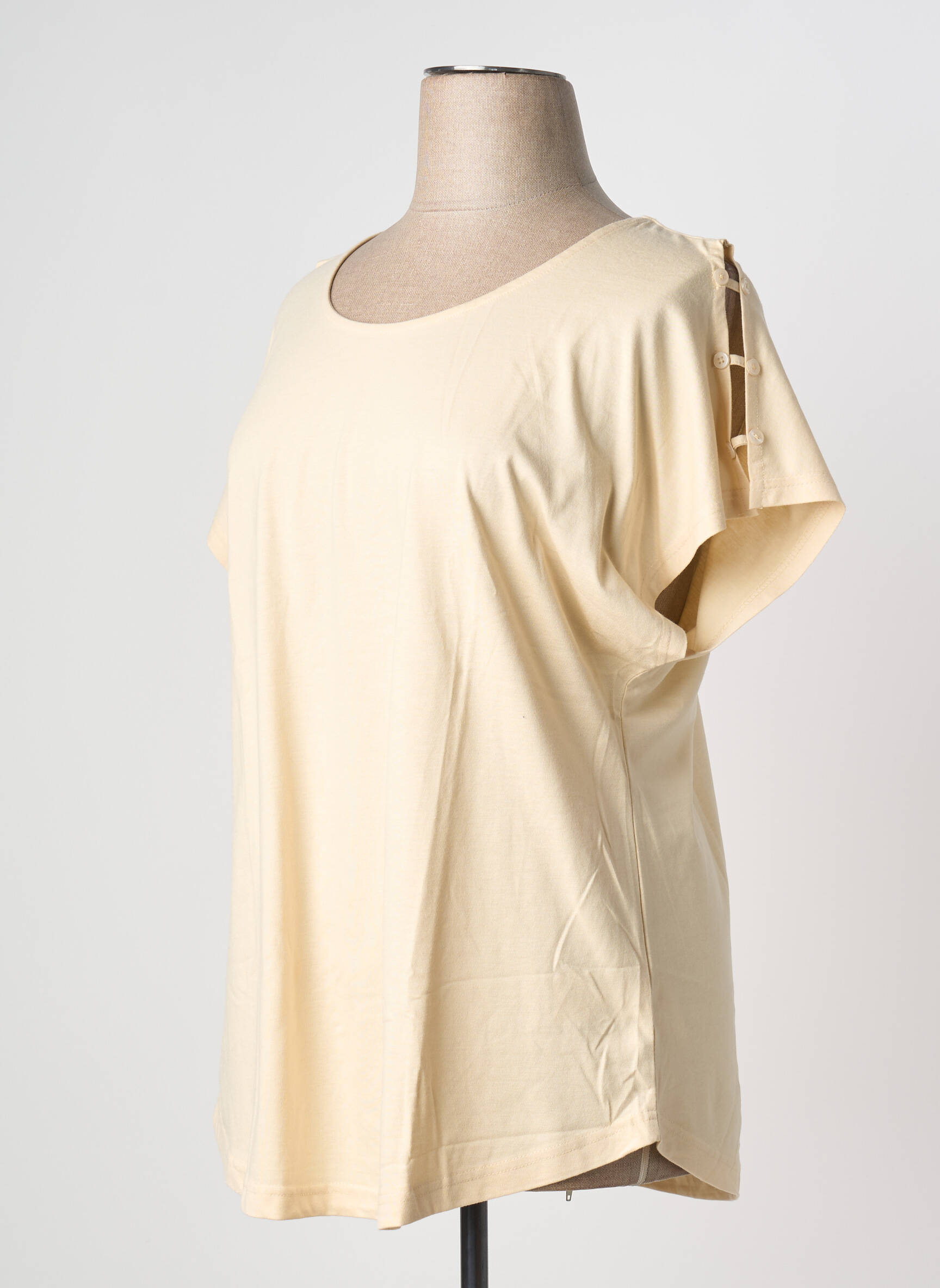 T-shirt stretch manches courtes beige SHEEGO femme