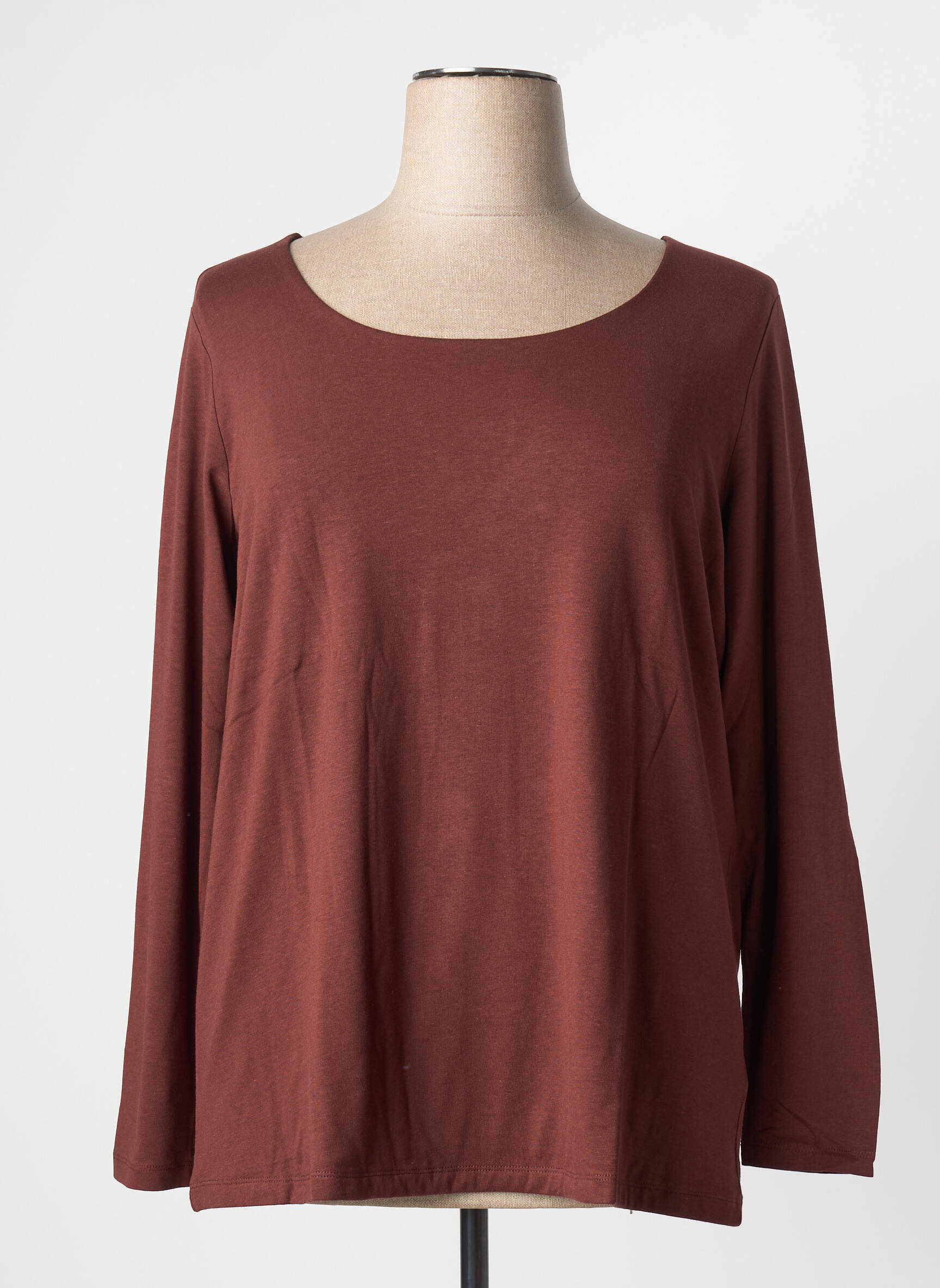 T-shirt manches longues manches longues marron TOM TAILOR femme