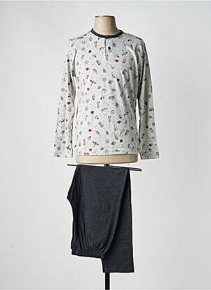 Pyjama col rond gris MASSANA homme