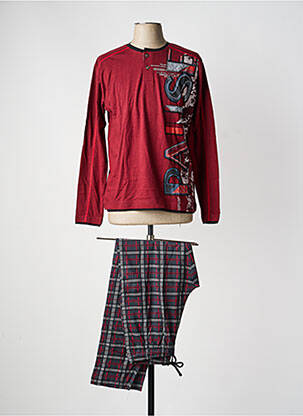 Pyjama col rond rouge MASSANA homme