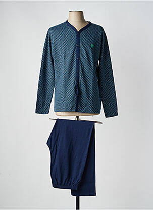 Pyjama col v bleu MASSANA homme