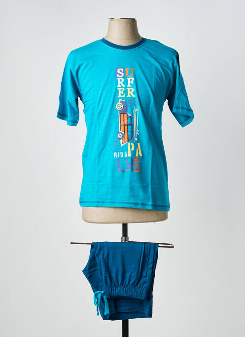 Pyjashort imprimé fantaisie bleu MASSANA homme