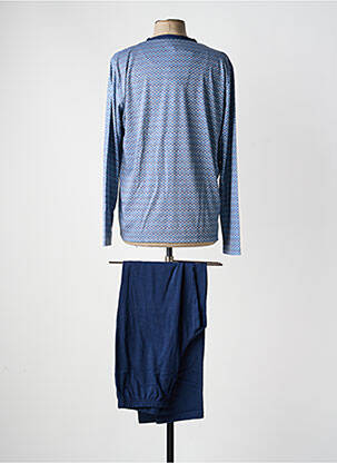 Pyjama col v bleu MASSANA homme