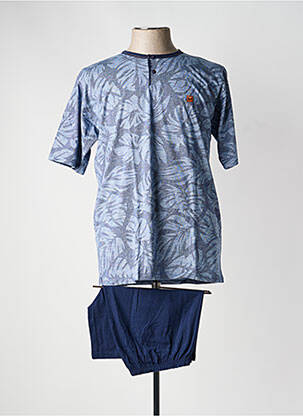Pyjashort col rond bleu MASSANA homme